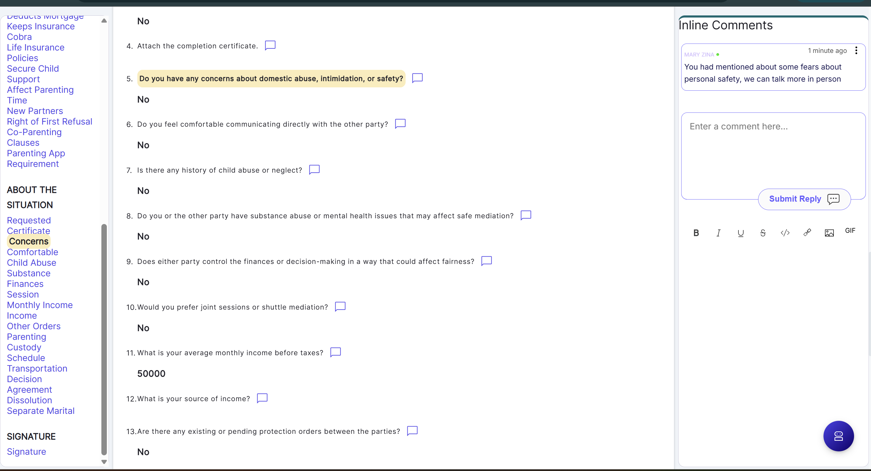 QuestionnaireScreenshot
