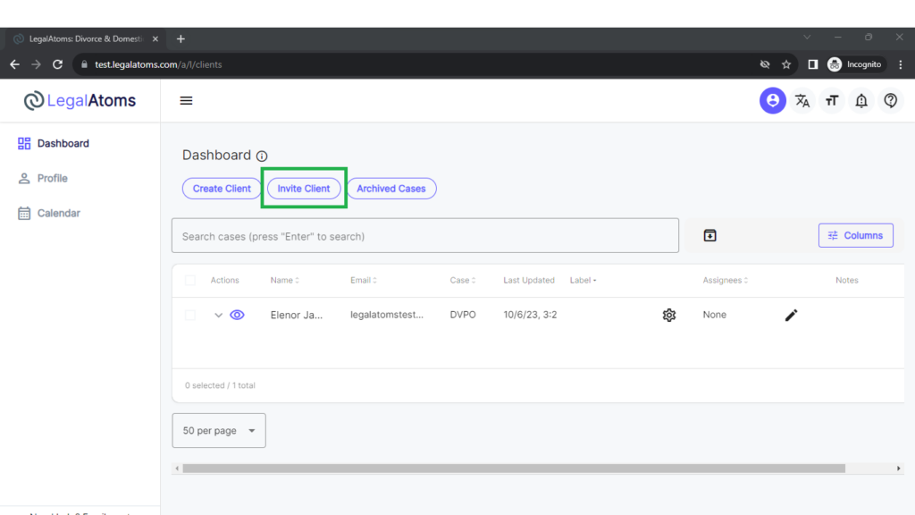 How to view your client’s application | LegalAtoms